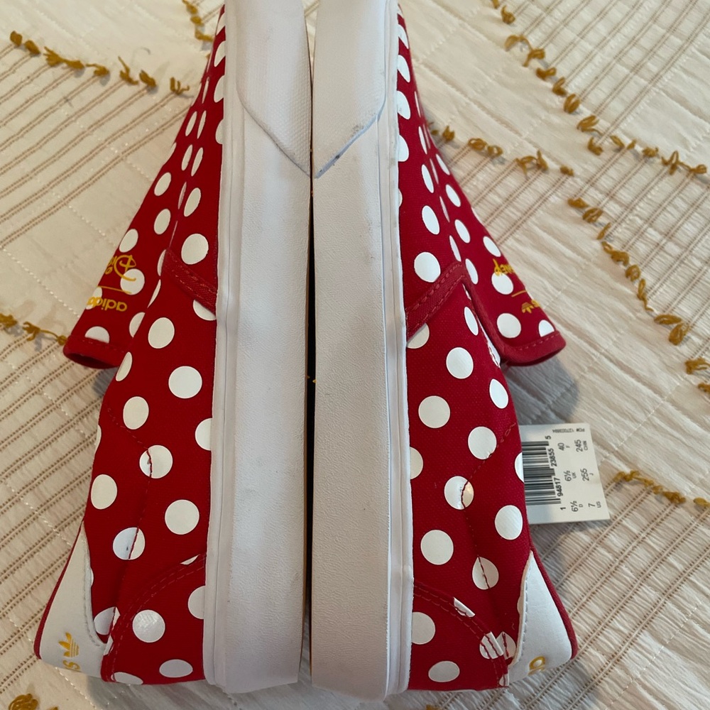 Disney Red and White Polka Dot Slip-On Sneakers - Picture 8 of 10